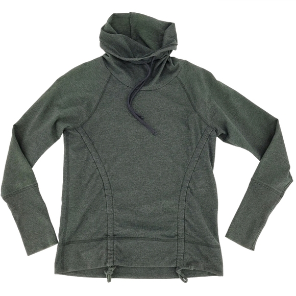 Lucy Tops - Lucy Sweatshirt Size Small Holi Funnel Neck Olive Green Activewear Yoga Pullover